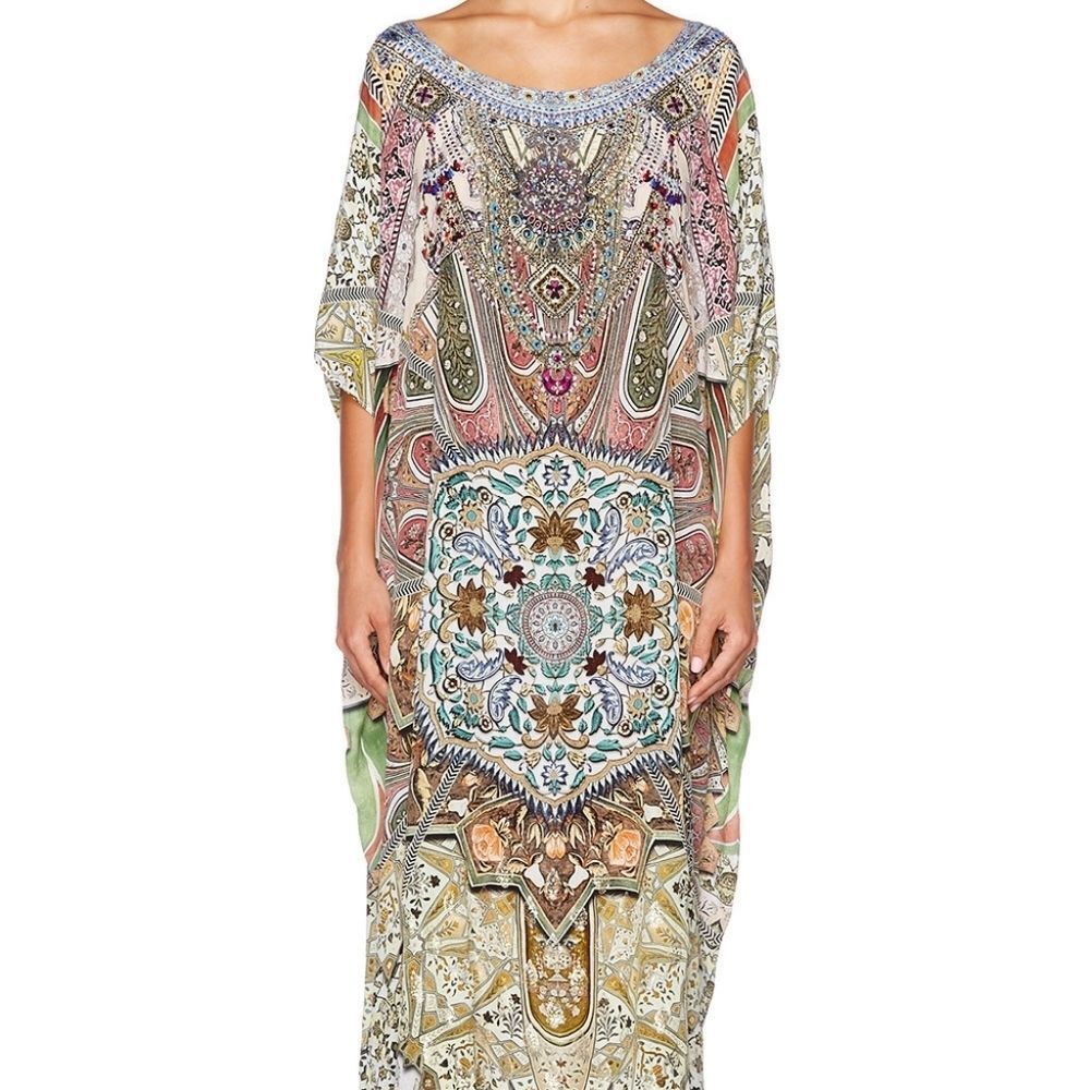 New Camilla Silk‎ Dress Soul Sisters Embellished Kaftan